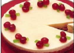 Candied Cherries Eggnog Cheesecake