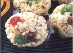 Candied Cherry Popcorn Balls