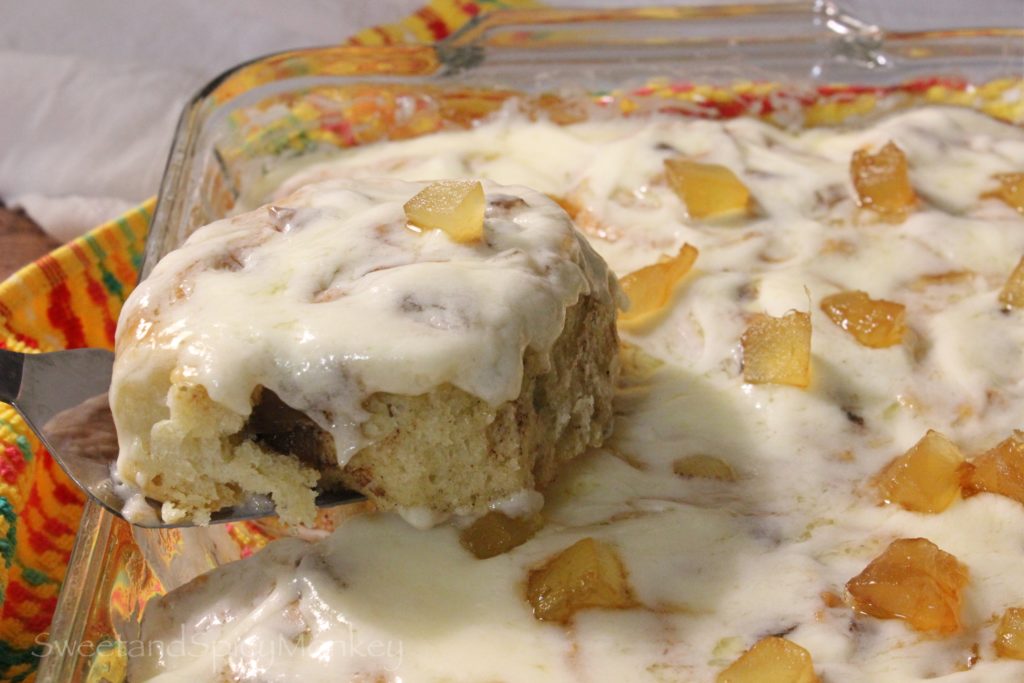 Pineapple Rum Cinnamon Rolls Recipe with Paradise Candied Pineapple
