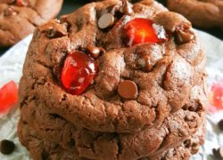 Double Chocolate Chip Cake Mix Cherry Cookies