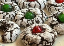 Chocolate Crinkle Cookies Holiday Style