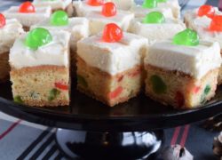 Cherry Cake Squares with Buttercream Frosting