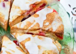 Air Fryer Cherry Scones with Lemon Glaze