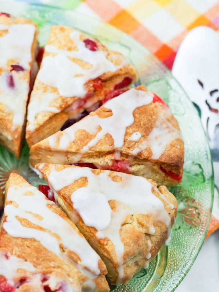 Air Fryer Cherry Scones with Lemon