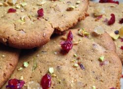 Pistachio Cranberry Crystallized Ginger Cookies