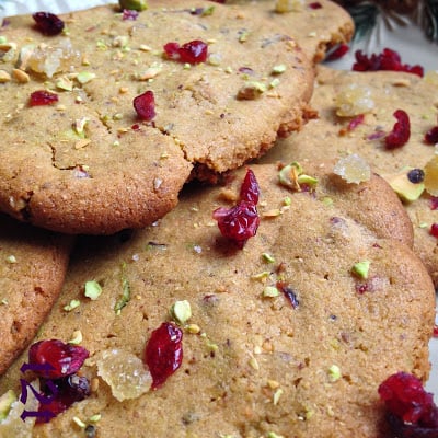 Pistachio Cranberry Crystallized Ginger Cookies Recipe with Paradise Candied Fruit