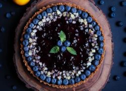 Lemon Blueberry Ricotta Cheesecake tart