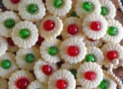 Cherry Spritz cookies