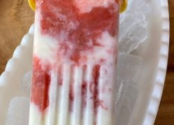 Rhubarb Ginger Yogurt Pops