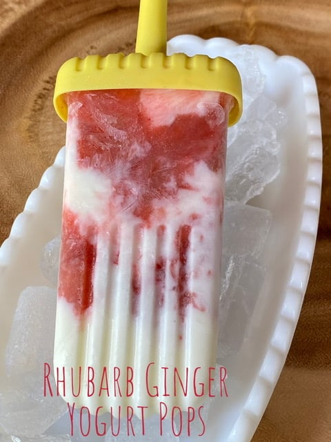Rhubarb Ginger Yogurt Pops Recipe with Paradise Crystallized Ginger
