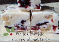 White Chocolate Cherry Walnut Fudge