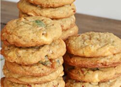 White Chocolate Green Cherry Cookies